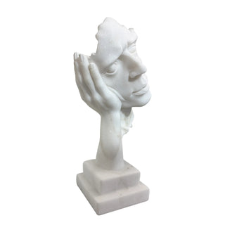 VICTORY Modern white marble face sculpture for artistic home and office decoration VSM-123