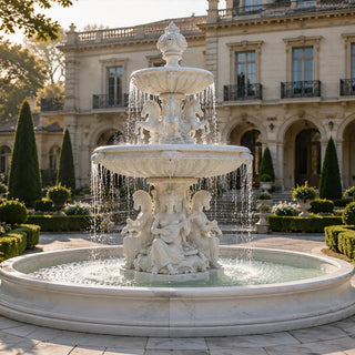 premium natural white marble fountain statues ideal for park and luxury courtyard decor.