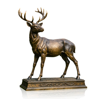 Victory Large outdoor bronze deer sculpture for parks and luxury estate garden VSB-115