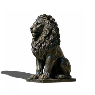 Luxury bronze lion garden sculpture suitable for hotels, churches, commercial buildings and private estates
