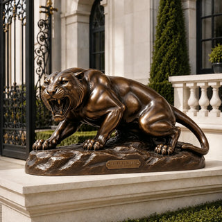 Outdoor bronze tiger garden statue designed for luxury estate entrance landscape and garden decoration
