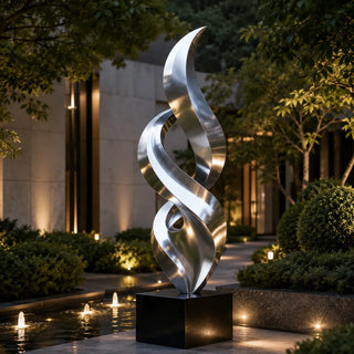 VICTORY VSS-06 Large stainless steel spiral sculpture perfect for outdoor garden art