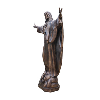 Bronze Sacred Heart of Jesus sculpture for prayer gardens, church entrances, retreat centers, Christian schools.