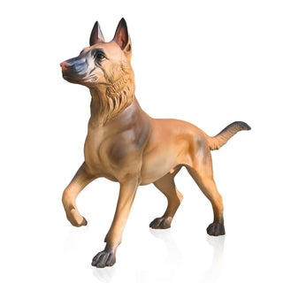 Realistic German Shepherd bronze finish dog statue for garden and outdoor decoration