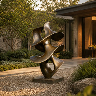 Victory Sculptures Elegant wave-inspired bronze sculpture for upscale outdoor landscape design