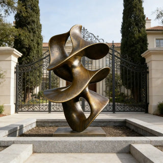 Victory Sculptures Elegant wave-inspired bronze sculpture for upscale outdoor landscape design