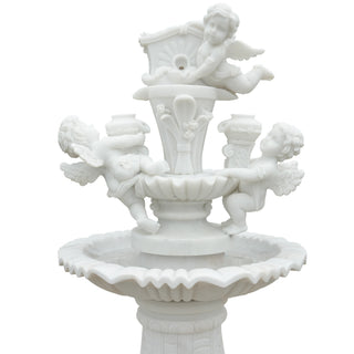 Elegant marble angel fountain for small garden, luxury patio and courtyard decor VSM-141