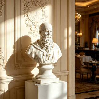 Greek Roman marble bust as elegant art décor for home office and intellectual interior VSM-10