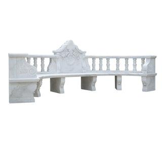 VICTORY VSM-77 Elegant white marble bench for French style garden seating
