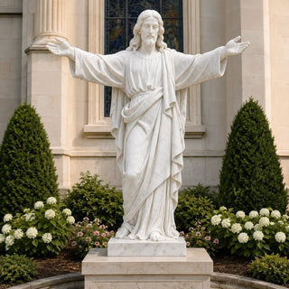 VICTORY hand-carved marble Jesus sculpture VSM-75 for churches and sacred Christian decor