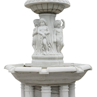 Hand-carved marble water fountain for outdoor courtyard and villa landscape VSM-138