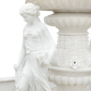 Classical female figure marble fountain with cascading water feature for villa courtyard,garden VSM-143