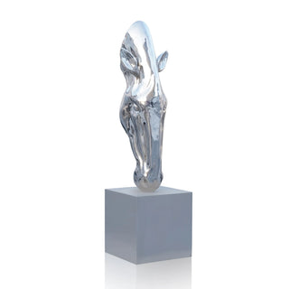 Modern metal horse head statue made of stainless steel for garden and public plaza decoration
