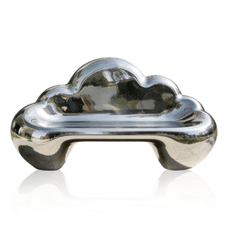 Victory Modern mirror finish stainless steel outdoor bench sculpture for public and outdoor spaces