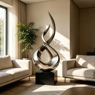 Abstract stainless steel sculpture for modern interior or outdoor garden decoration VSS-03