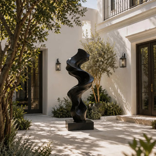 Victory Black bronze abstract spiral sculpture for luxury modern interior and outdoor garden