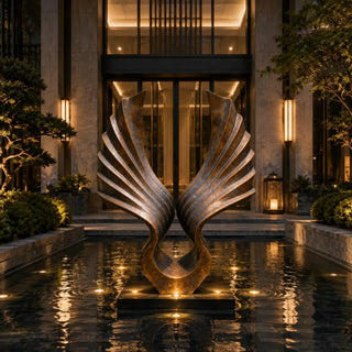 Victory sculptures VSB-94 Bronze abstract wing sculpture for gallery, luxury club, and modern villa