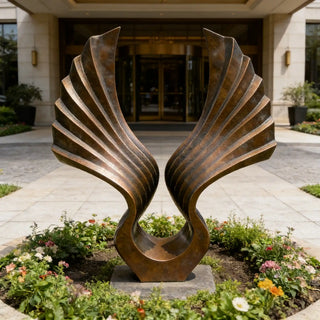 Victory sculptures VSB-94 Bronze abstract wing sculpture for gallery, luxury club, and modern villa