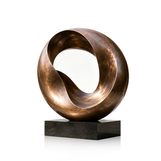 Contemporary bronze circle sculpture for luxury garden landscape architecture and outdoor decoration
