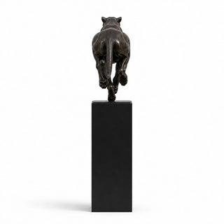 Luxury bronze black panther statue designed for executive offices hotels galleries and contemporary interiors