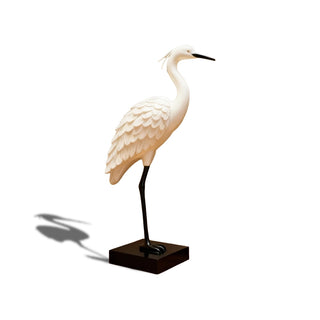 Modern fiberglass egret bird statue ideal for interior corner decor, plazas, hotel entrances