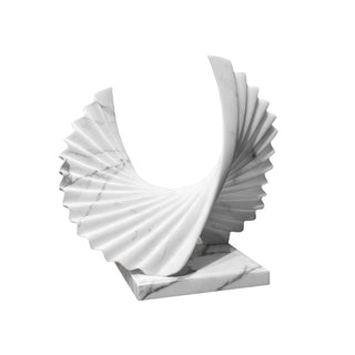 Contemporary Carrara marble abstract sculpture for desk, table and luxury office decor
