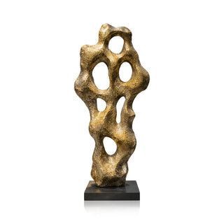 Outdoor gold abstract sculpture for luxury garden courtyard hotel and commercial landscape projects