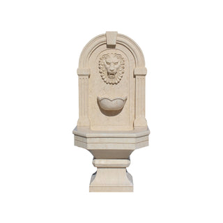 VICTORY European-style beige marble lion head wall fountain outdoor water feature VSM-71