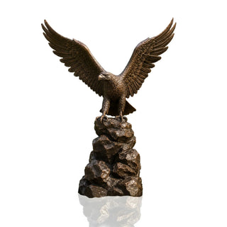 Cast bronze eagle statue for estate entrance and outdoor landscaping decor VSB-112
