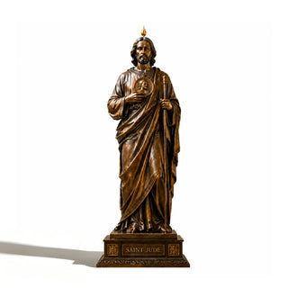 Handcrafted bronze Saint Jude statue designed for Catholic church and devotional worship spaces.