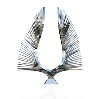 VICTORY Mirror polished stainless steel double wing sculpture for plaza and Garden, Hotel