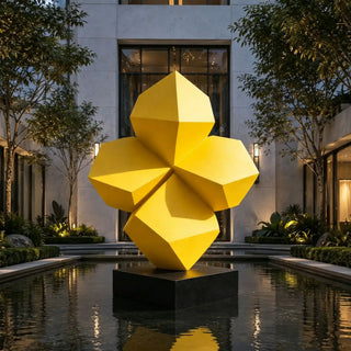 VICTORY VSS-100 Outdoor yellow stainless steel flower sculpture for garden and public park