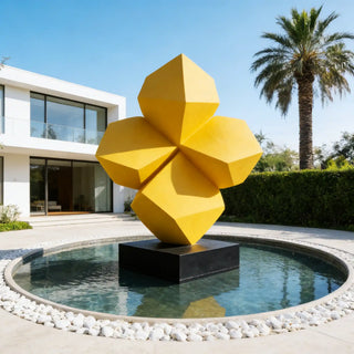 VICTORY VSS-100 Outdoor yellow stainless steel flower sculpture for garden and public park