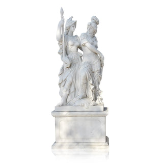 Hand-carved marble roman goddess warrior sculpture for classical garden decor VSM-132