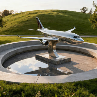 Large stainless steel statue perfect for  plazas and industrial-style public, garden, park.