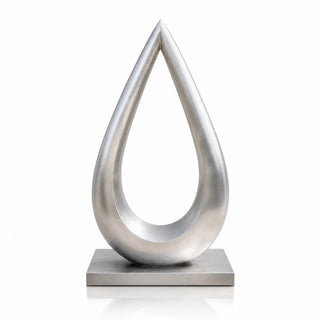 Modern metal sculpture for luxury garden and villa entrance with an elegant hollow organic design