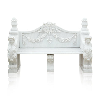 VICTORY VSM-76 Functional marble stone bench sculpture for luxury landscape design