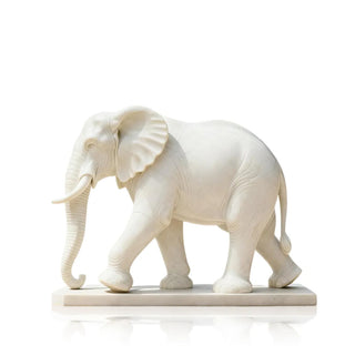 VICTORY VSM-04 large marble elephant statue for outdoor garden and park decor, handmade animal sculpture