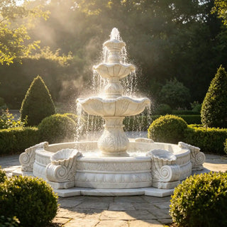 Hand-carved marble European fountain  for luxury hotel entrances and classical courtyard VSM-67