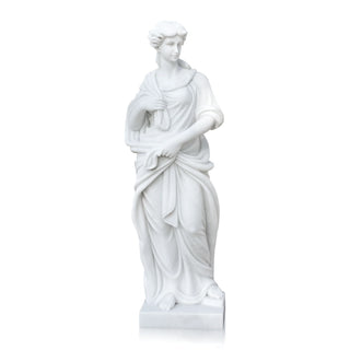 Marble greek female statue with draped shawl hand carved classical sculpture for garden and villa decor