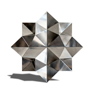 VICTORY stainless steel geometric wall art for modern homes, interiors, contemporary design environments.