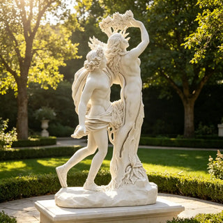 VICTORY Hand-carved marble statue of Apollo and Daphne for luxury garden and villa decor VSM-120