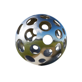 VICTORY stainless steel sphere sculpture ideal for public spaces, urban design, and architectural art projects.