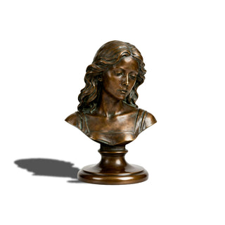 Vintage bronze female bust sculpture by VICTORY VSB-10, sophisticated bronze art for luxury home and hotel