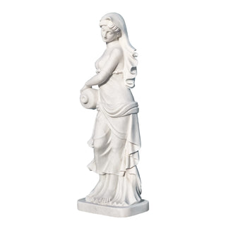 Classic white marble maiden sculpture in neoclassical style for luxury garden outdoor decor