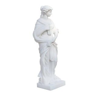 Marble greek female statue with draped shawl hand carved classical sculpture for garden and villa decor